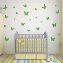 Adesivo de Parede Borboletas Verde para Quarto Infantil 25un