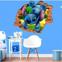 Adesivo de Parede Buraco Falso 3D Infantil Stitch