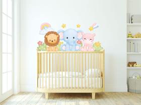 Adesivo de Parede Cabeceira de Berço Safari Candy Color