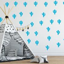 Adesivo de Parede Cactos Azul Celeste 60un