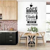 Adesivo de Parede Cantinho do café - Frase café e Vinho - Ra Personalize