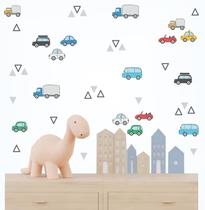 Adesivo de Parede Carrinhos e Caminhões Cute Miniaturas Adesivo de Parede Carrinhos e Caminhões Cute Miniaturas