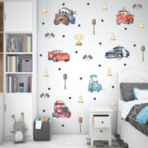Adesivo de Parede Carros Corrida Caminhão Pneus Aquarela Filme Desenho Infantil Adesivo de Parede Carros Corrida Caminhão Pneus Aquarela Filme Desenho Infantil