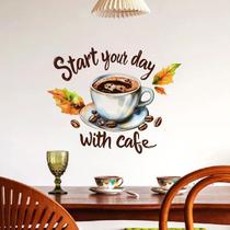 Adesivo de parede Coffee Cup and Bean Start Your Day PVC 20x30cm Adesivo de parede Coffee Cup and Bean Start Your Day PVC 20x30cm