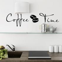 Adesivo de parede Coffee Time Decalque removível em PVC 14,5x57cm Adesivo de parede Coffee Time Decalque removível em PVC 14,5x57cm