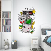 Adesivo de Parede Controle Gameboy Botão Sala Jogos Play Tamanho G Decoração Games