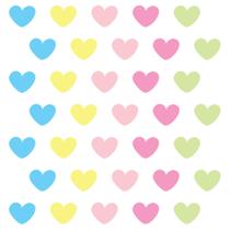 Adesivo de Parede Coração Candy Colors 55un Adesivo de Parede Coração Candy Colors 55un