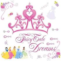 Adesivo de parede coroa fairy tale dreams princesas disney