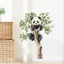 Adesivo De Parede De Árvore De Escalada De Panda Fofo Decoração Criativa De Animais Para Cama De