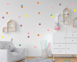 adesivo de parede decoração bolinhas petit poá infantil