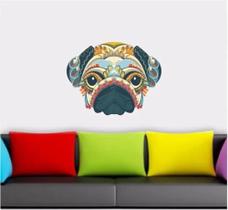 Adesivo De Parede Decoração Cachorro Pug - pinkie