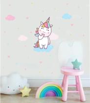 Adesivo De Parede Decoração Meninas Unicórnio Kit Coração - pinkie