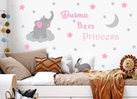 adesivo de parede decoração quarto de meninas elefante frase lua nuvem adesivo de parede decoração quarto de meninas elefante frase lua nuvem