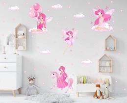 Adesivo De Parede Decoração Quarto De Meninas Fada Madrinha