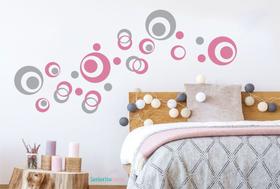 adesivo de parede decoração quarto sala círculos bolinhas