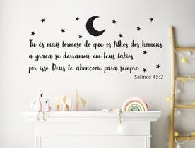 Adesivo De Parede Decoração Religiosa Salmos 45,2 Bíblia lua estrelas Adesivo De Parede Decoração Religiosa Salmos 45,2 Bíblia lua estrelas