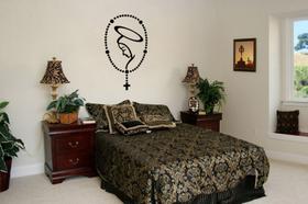 Adesivo De Parede decoração terço Nossa Senhora Aparecida grande para sala