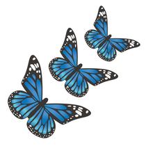 Adesivo de Parede Decorativo - 3 Borboletas Azul - Sala - 005ir Adesivo de Parede Decorativo - 3 Borboletas Azul - Sala - 005ir