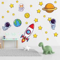Adesivo De Parede Decorativo Astronauta Foguete Estrelas - Arte na Arte