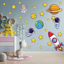 Adesivo De Parede Decorativo Astronauta Foguete Estrelas Adesivo De Parede Decorativo Astronauta Foguete Estrelas