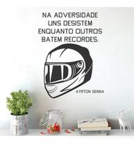 Adesivo De Parede Decorativo Capacete E Frase Ayrton Senna