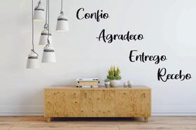 Adesivo de Parede Decorativo Confio Agradeço Entrego Recebo