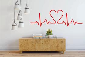 Adesivo de Parede Decorativo Coração Batimento Cardiaco Adesivo de Parede Decorativo Coração Batimento Cardiaco