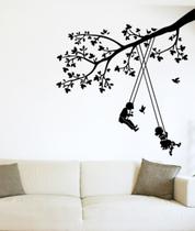 Adesivo De Parede Decorativo Crianças Balançando Lindo para quarto Infantil