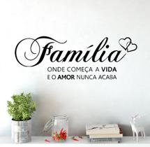 Adesivo De Parede Decorativo Decal Frase Família Com Amor