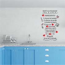 Adesivo De Parede Decorativo Decal Receita Da Felicidade Adesivo De Parede Decorativo Decal Receita Da Felicidade