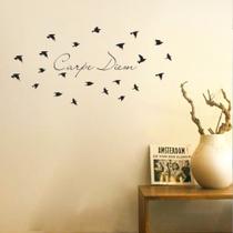 Adesivo De Parede Decorativo Decal Sala Carpe Diem Pássaros