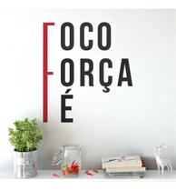 Adesivo De Parede Decorativo Foco, Força E Fé Adesivo De Parede Decorativo Foco, Força E Fé