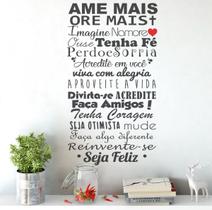 Adesivo De Parede Decorativo Frase Ame Mais, Ore Mais