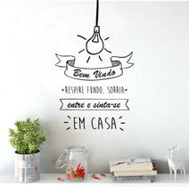 Adesivo De Parede Decorativo Frase Bem-vindo Com Lâmpada - DEKAL IMPRESSAO E COMUNICACAO