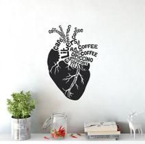 Adesivo De Parede Decorativo Frase Café Capuccino Coração