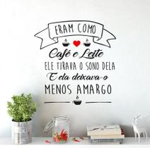 Adesivo De Parede Decorativo Frase Café E Leite