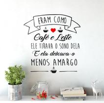 Adesivo De Parede Decorativo Frase Café E Leite