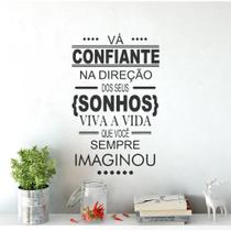 Adesivo De Parede Decorativo Frase Confiante Sonhos