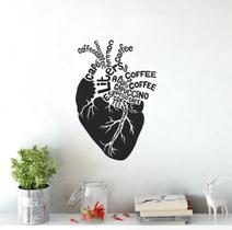 Adesivo De Parede Decorativo Frase Coração De Café