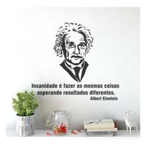 Adesivo De Parede Decorativo Frase Einstein Insanidade