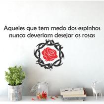 Adesivo De Parede Decorativo Frase Espinhos E Rosas Adesivo De Parede Decorativo Frase Espinhos E Rosas