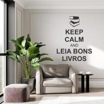 Adesivo De Parede Decorativo Frase Keep Calm And Leia Bons Livros
