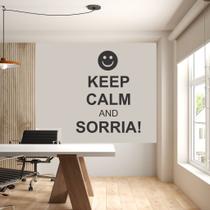 Adesivo De Parede Decorativo Frase Keep Calm And Sorria!