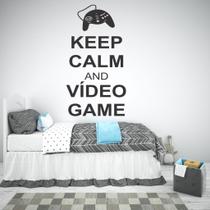 Adesivo De Parede Decorativo Frase Keep Calm And Video Game
