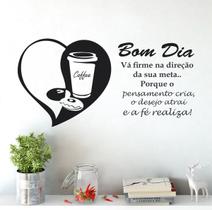 Adesivo De Parede Decorativo Frase Mensagem De Bom Dia Café - Dekal