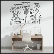 Adesivo De Parede Decorativo Frase Mensagem Motivacional Trabalho em Equipe