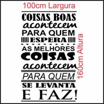 Adesivo De Parede Decorativo Frase Motivacional Coisa Boas Acontecem 1.00x1.60m
