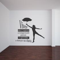 Adesivo De Parede Decorativo Frase Motivacional Dançar na Chuva.