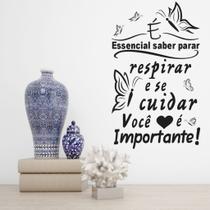 Adesivo De Parede Decorativo Frase Motivacional É Essencial Saber Parar