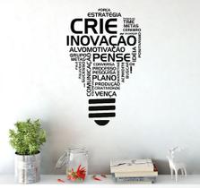 Adesivo De Parede Decorativo Frase Motivacional Lâmpada 80x120m